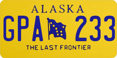 AK license plate GPA233