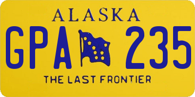 AK license plate GPA235