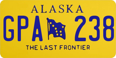 AK license plate GPA238