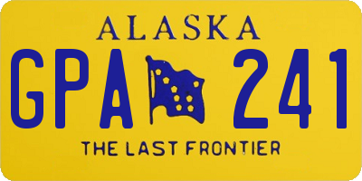 AK license plate GPA241