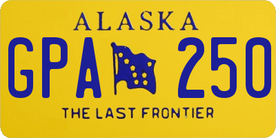 AK license plate GPA250