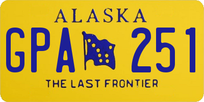 AK license plate GPA251