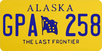 AK license plate GPA258