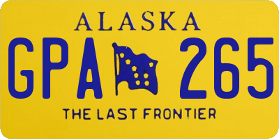 AK license plate GPA265