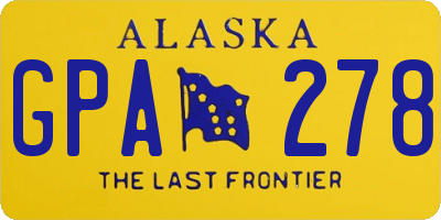 AK license plate GPA278