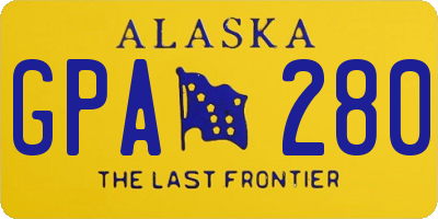AK license plate GPA280