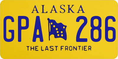 AK license plate GPA286