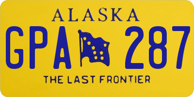 AK license plate GPA287