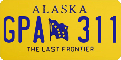AK license plate GPA311