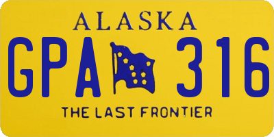 AK license plate GPA316