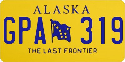 AK license plate GPA319
