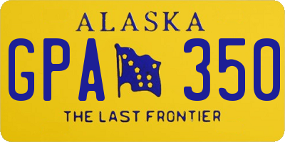 AK license plate GPA350