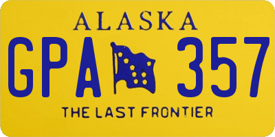 AK license plate GPA357