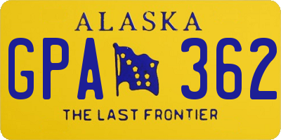 AK license plate GPA362
