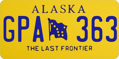 AK license plate GPA363