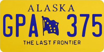 AK license plate GPA375
