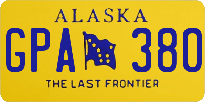 AK license plate GPA380