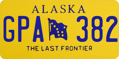 AK license plate GPA382