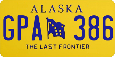 AK license plate GPA386