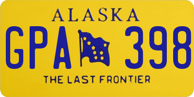 AK license plate GPA398