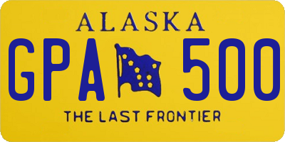 AK license plate GPA500