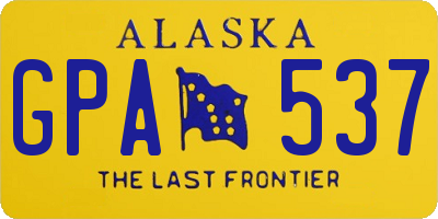 AK license plate GPA537