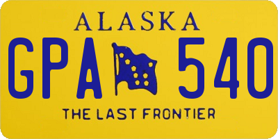 AK license plate GPA540