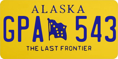 AK license plate GPA543