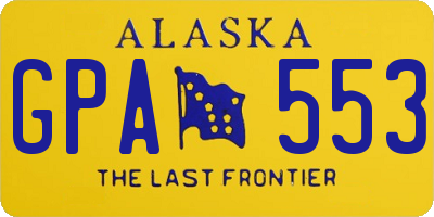 AK license plate GPA553