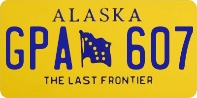 AK license plate GPA607