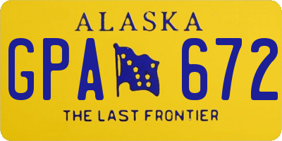 AK license plate GPA672