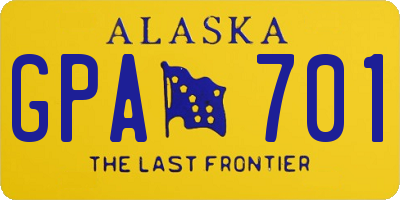 AK license plate GPA701