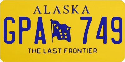 AK license plate GPA749