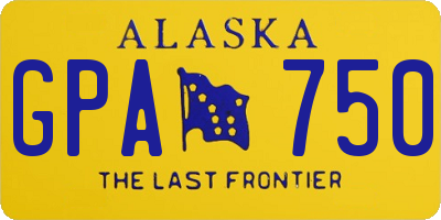 AK license plate GPA750