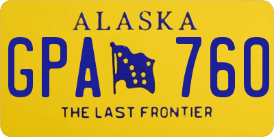 AK license plate GPA760