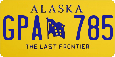 AK license plate GPA785