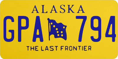 AK license plate GPA794