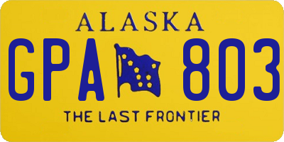 AK license plate GPA803