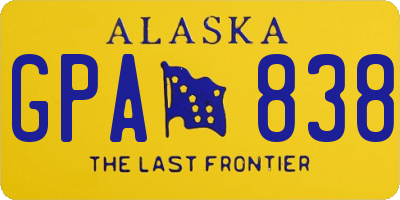 AK license plate GPA838