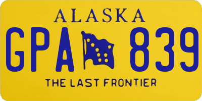 AK license plate GPA839