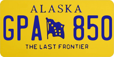 AK license plate GPA850