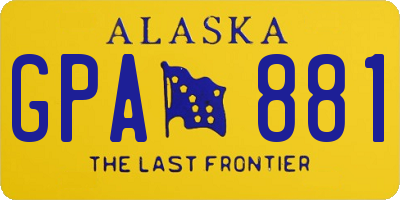 AK license plate GPA881