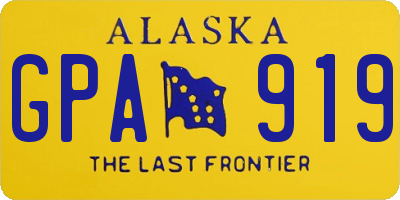 AK license plate GPA919