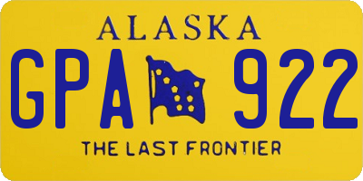 AK license plate GPA922