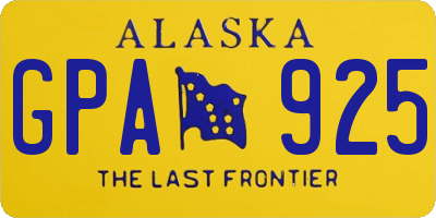 AK license plate GPA925