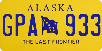AK license plate GPA933