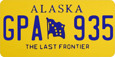 AK license plate GPA935