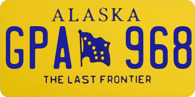 AK license plate GPA968