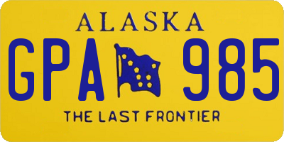 AK license plate GPA985