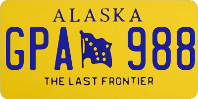 AK license plate GPA988